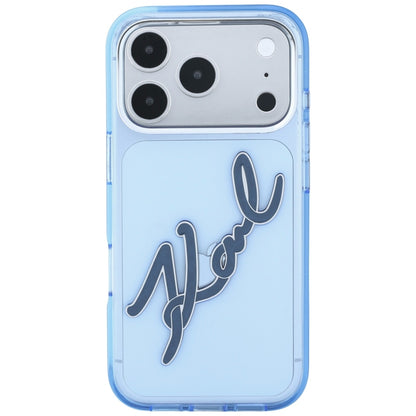 Futrola za Apple iPhone 18 Pro / 17 Pro, Karl Lagerfeld, IML Big Signature Resin Logo and Metal Frame, Plava