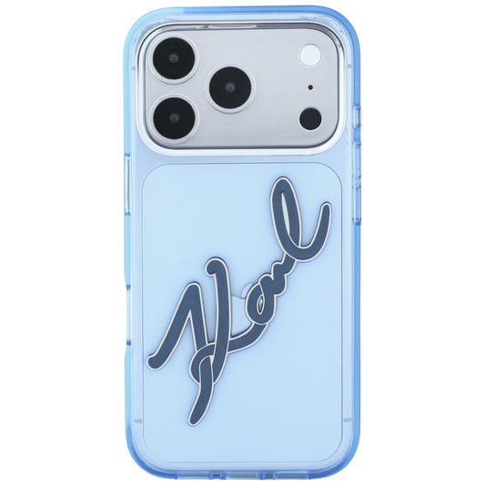 Futrola za Apple iPhone 18 Pro / 17 Pro, Karl Lagerfeld, IML Big Signature Resin Logo and Metal Frame, Plava