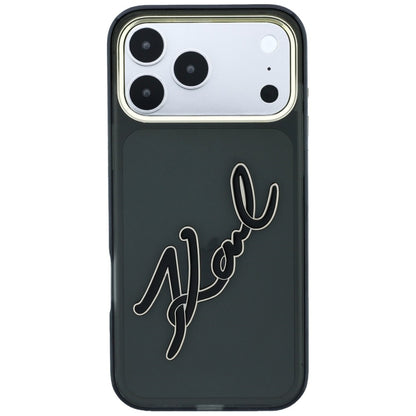 Futrola za Apple iPhone 18 Pro / 17 Pro, Karl Lagerfeld, IML Big Signature Resin Logo and Metal Frame, Crna