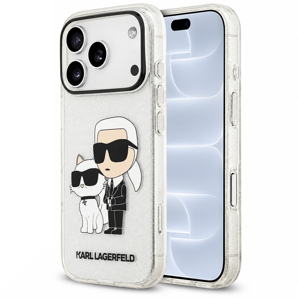 Maska za Apple iPhone 18 Pro / 17 Pro, Karl Lagerfeld, IML Glitter Karl and Choupette NFT, providna