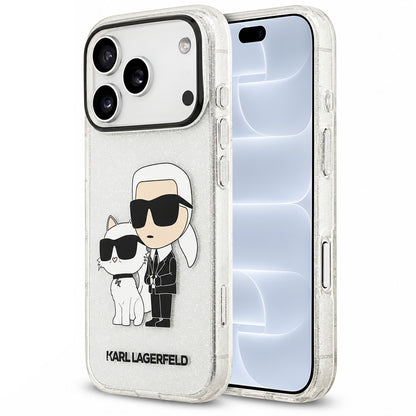 Maska za Apple iPhone 18 Pro / 17 Pro, Karl Lagerfeld, IML Glitter Karl and Choupette NFT, providna