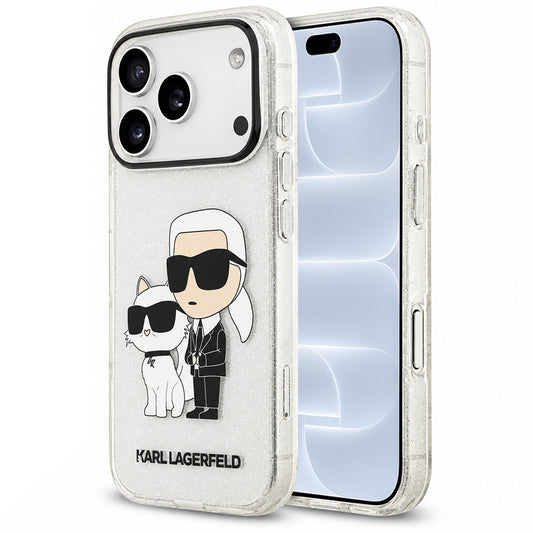 Maska za Apple iPhone 18 Pro / 17 Pro, Karl Lagerfeld, IML Glitter Karl and Choupette NFT, providna