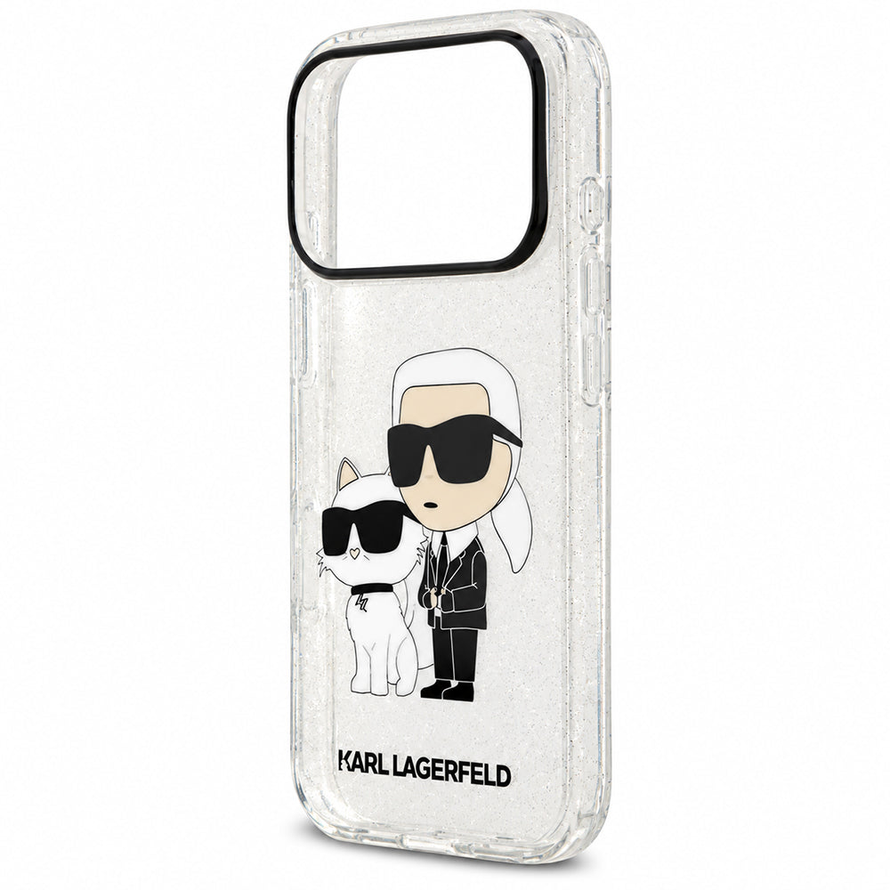 Maska za Apple iPhone 18 Pro / 17 Pro, Karl Lagerfeld, IML Glitter Karl and Choupette NFT, providna