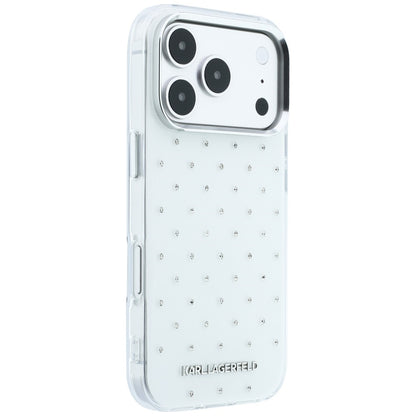 Futrola za Apple iPhone 18 Pro / 17 Pro, Karl Lagerfeld, IML Rhinestones and Electroplated Logo, Bela