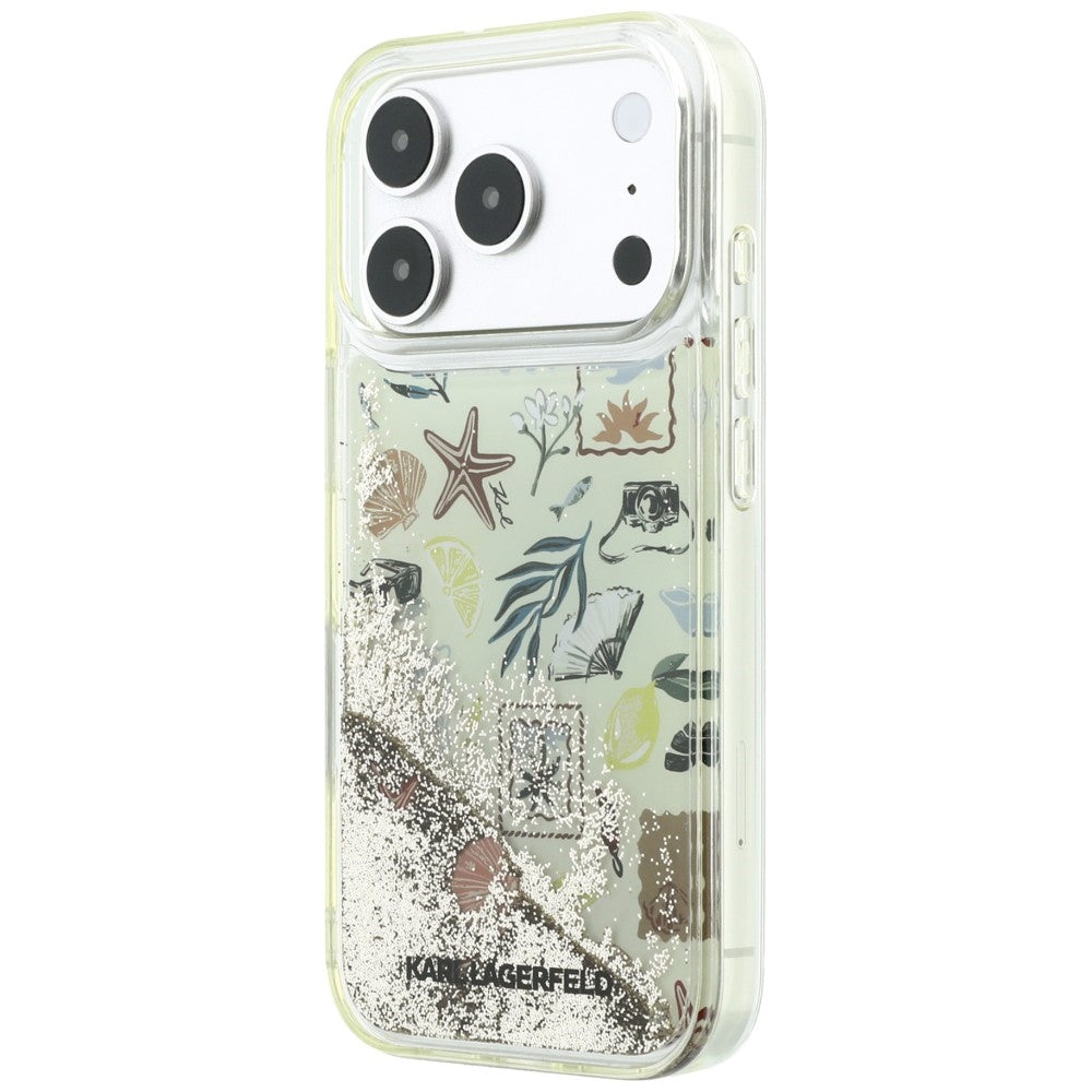Futrola za Apple iPhone 18 Pro / 17 Pro, Karl Lagerfeld, Liquid Glitter Beach and Sand, Bež
