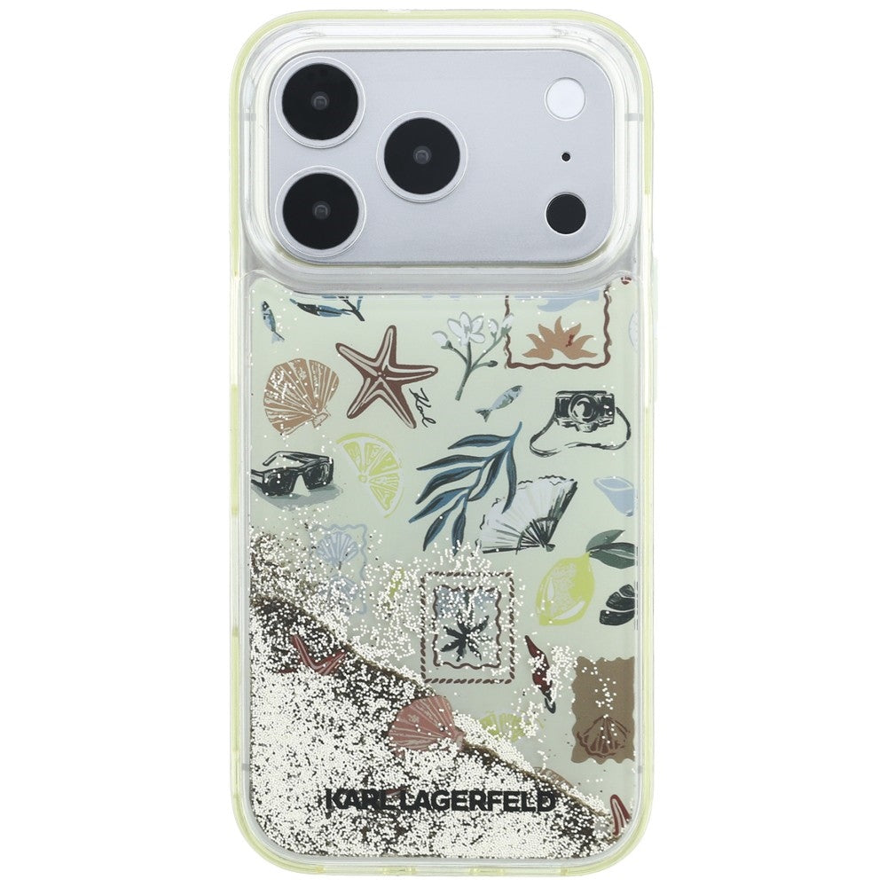 Futrola za Apple iPhone 18 Pro / 17 Pro, Karl Lagerfeld, Liquid Glitter Beach and Sand, Bež