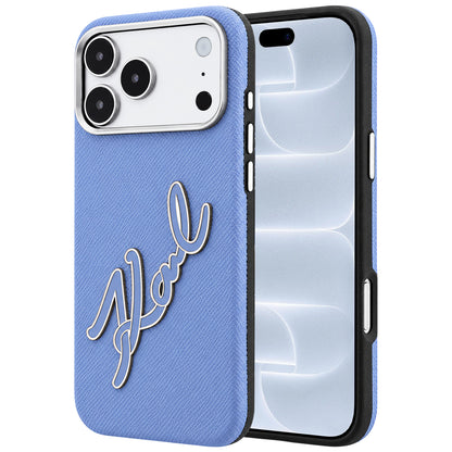 Futrola za Apple iPhone 18 Pro / 17 Pro, Karl Lagerfeld, Smooth Big Resin Signature Logo, Plava