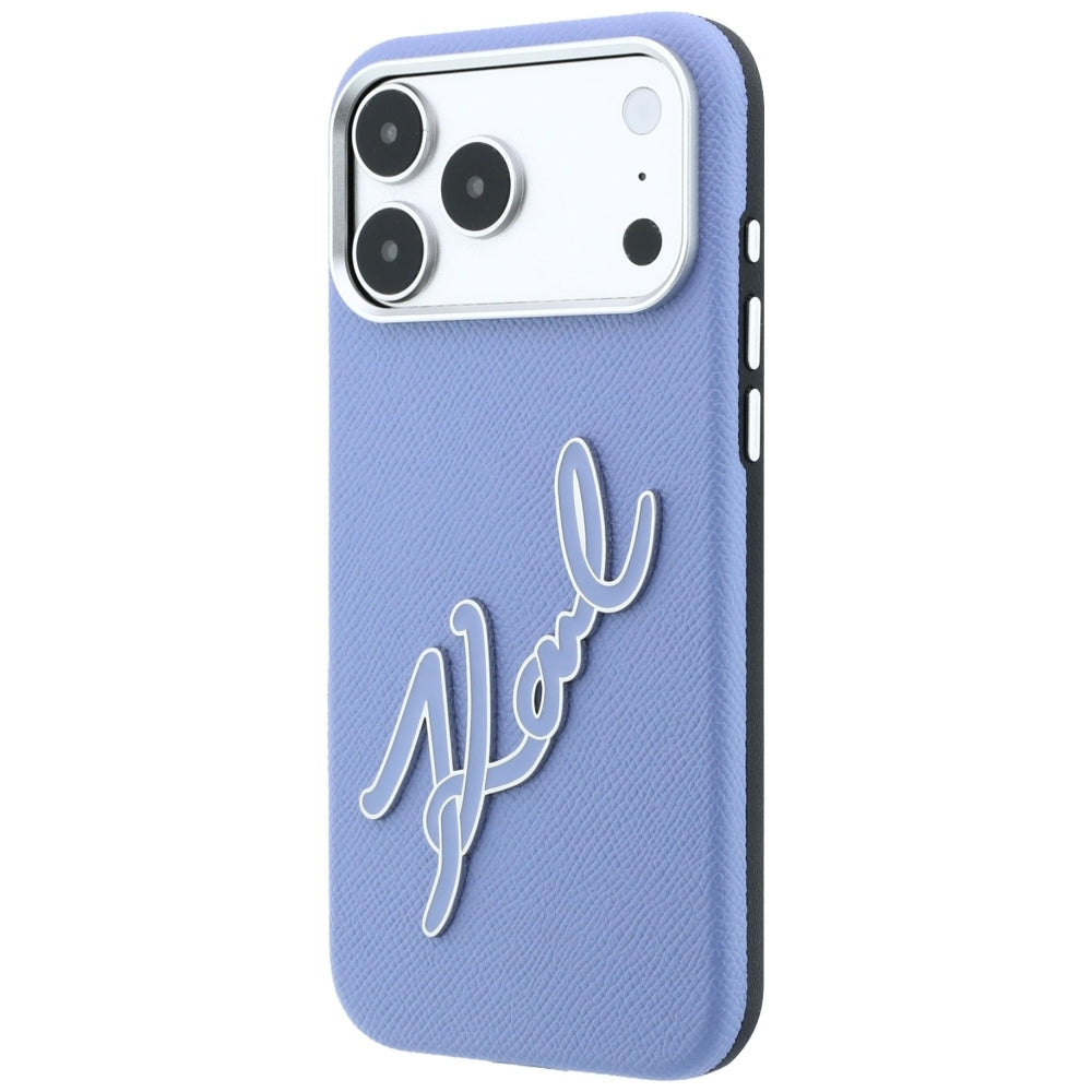 Futrola za Apple iPhone 18 Pro / 17 Pro, Karl Lagerfeld, Smooth Big Resin Signature Logo, Plava