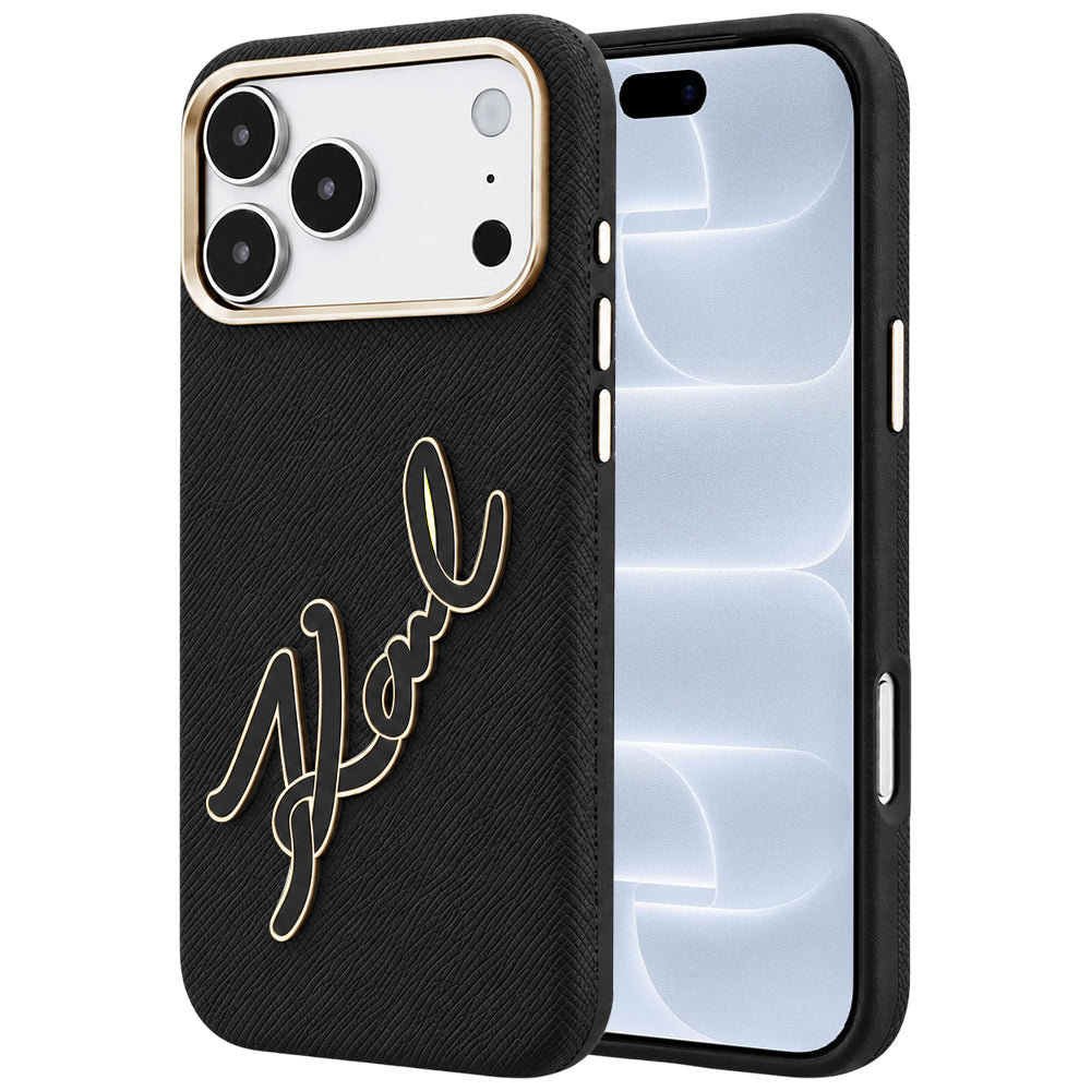 Futrola za Apple iPhone 18 Pro / 17 Pro, Karl Lagerfeld, Smooth Big Resin Signature Logo, Crna