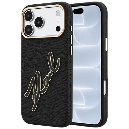 Futrola za Apple iPhone 18 Pro / 17 Pro, Karl Lagerfeld, Smooth Big Resin Signature Logo, Crna