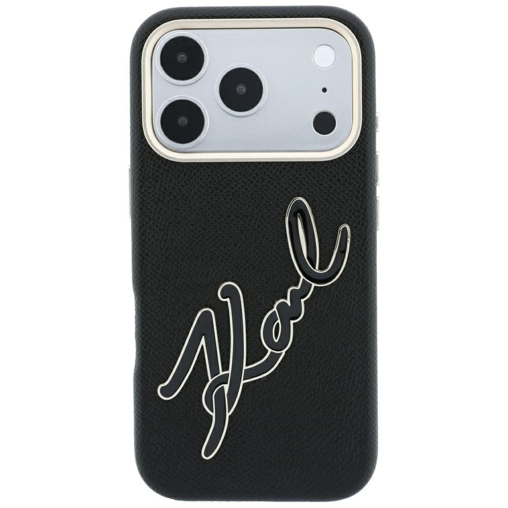 Futrola za Apple iPhone 18 Pro / 17 Pro, Karl Lagerfeld, Smooth Big Resin Signature Logo, Crna