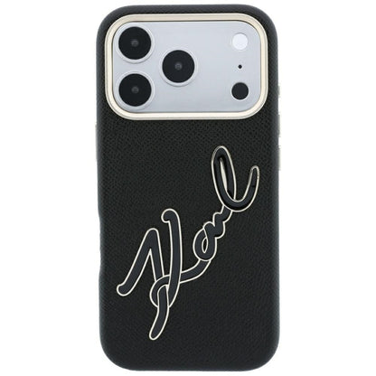 Futrola za Apple iPhone 18 Pro / 17 Pro, Karl Lagerfeld, Smooth Big Resin Signature Logo, Crna