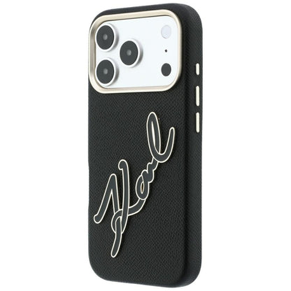 Futrola za Apple iPhone 18 Pro / 17 Pro, Karl Lagerfeld, Smooth Big Resin Signature Logo, Crna