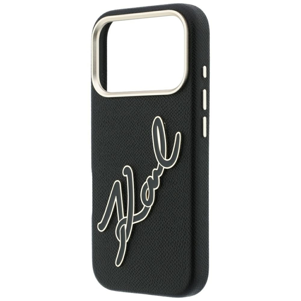 Futrola za Apple iPhone 18 Pro / 17 Pro, Karl Lagerfeld, Smooth Big Resin Signature Logo, Crna
