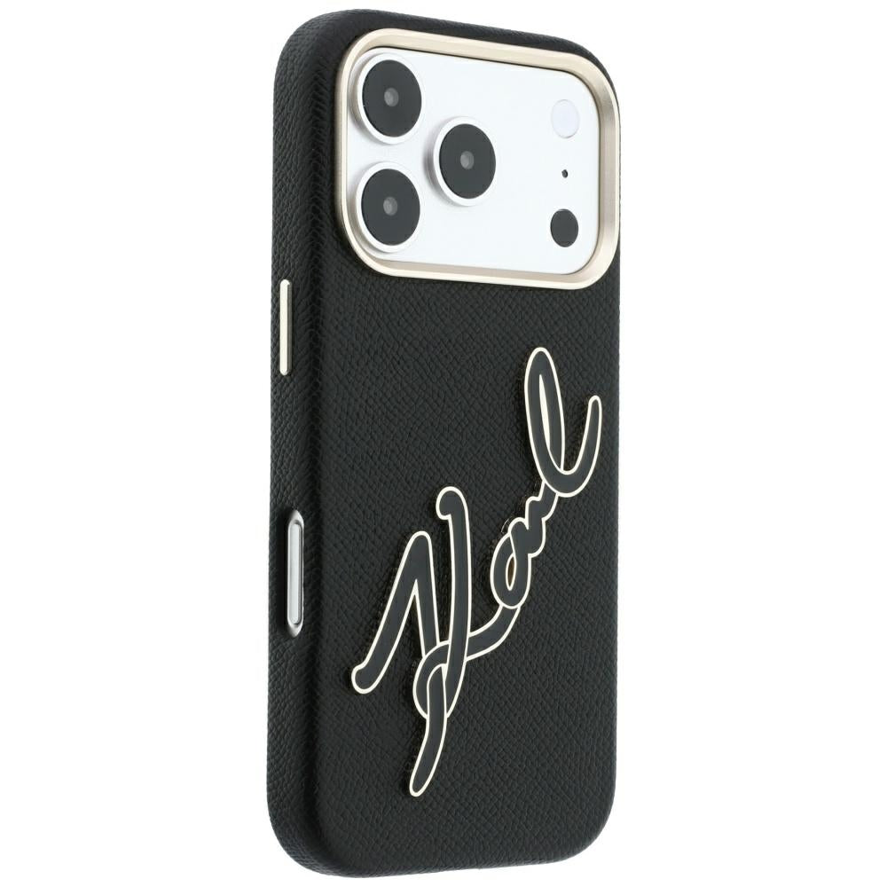 Futrola za Apple iPhone 18 Pro / 17 Pro, Karl Lagerfeld, Smooth Big Resin Signature Logo, Crna