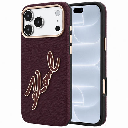 Futrola za Apple iPhone 18 Pro / 17 Pro, Karl Lagerfeld, Smooth Big Resin Signature Logo, Bordo
