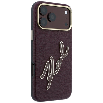 Futrola za Apple iPhone 18 Pro / 17 Pro, Karl Lagerfeld, Smooth Big Resin Signature Logo, Bordo