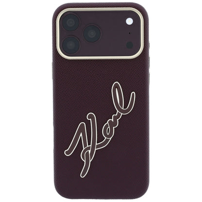 Futrola za Apple iPhone 18 Pro / 17 Pro, Karl Lagerfeld, Smooth Big Resin Signature Logo, Bordo