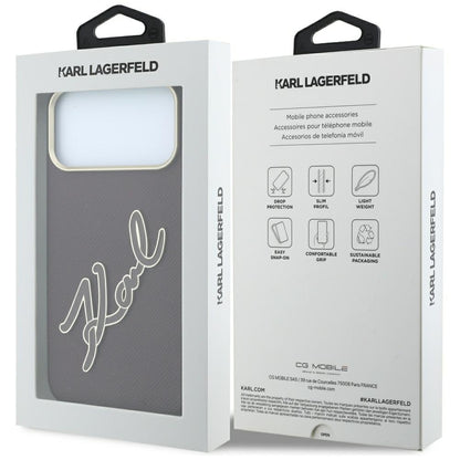 Futrola za Apple iPhone 18 Pro / 17 Pro, Karl Lagerfeld, Smooth Big Resin Signature Logo, Bordo