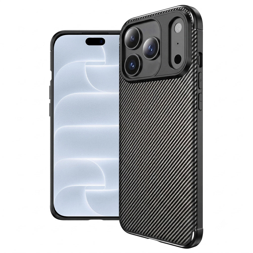 Maska za Apple iPhone 18 Pro / 17 Pro, Techsuit, CarbonFiber, crna
