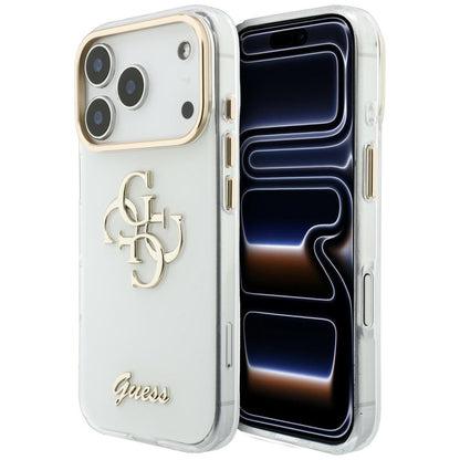Futrola za Apple iPhone 18 Pro, Guess, IML 4G Metal Script, Bela