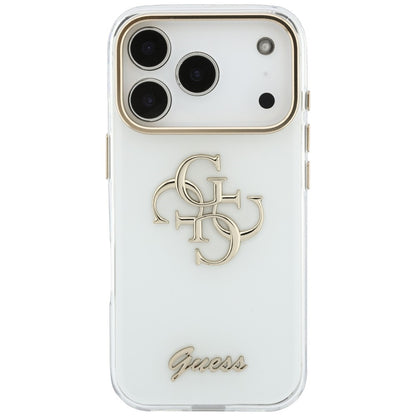 Futrola za Apple iPhone 18 Pro, Guess, IML 4G Metal Script, Bela