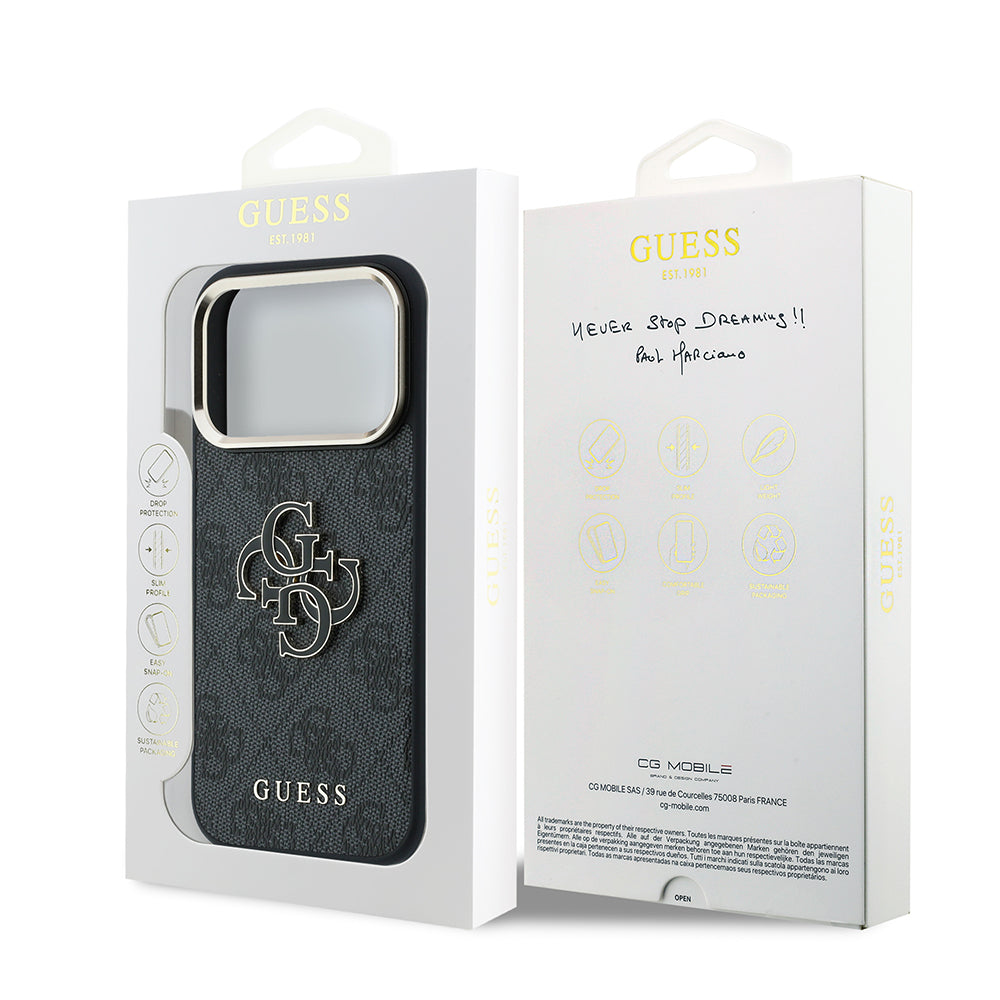 Futrola za Apple iPhone 18 Pro Max / 17 Pro Max, Guess, 4G Big Resin Logo, Crna