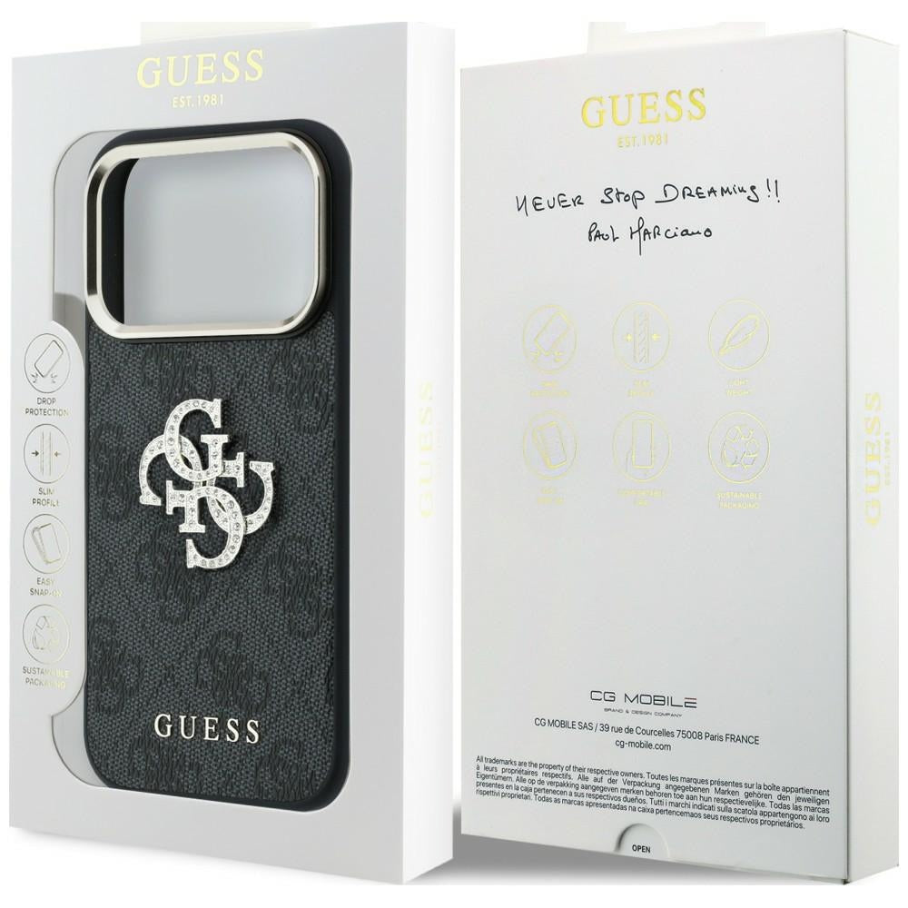 Futrola za Apple iPhone 18 Pro Max / 17 Pro Max, Guess, 4G Big Strass Logo, Crna