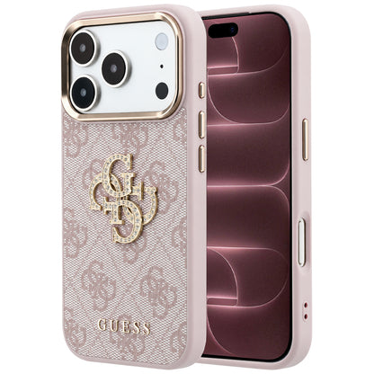 Futrola za Apple iPhone 18 Pro Max / 17 Pro Max, Guess, 4G Big Strass Logo, Roze