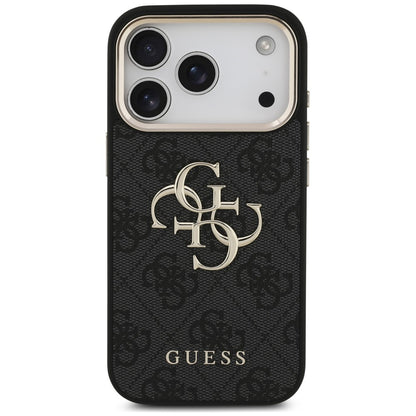 Futrola za Apple iPhone 18 Pro Max / 17 Pro Max, Guess, 4G Classic Logo sa trakom, Crno Zlatna