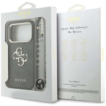 Futrola za Apple iPhone 18 Pro Max / 17 Pro Max, Guess, 4G Classic Logo sa trakom, Crno Zlatna
