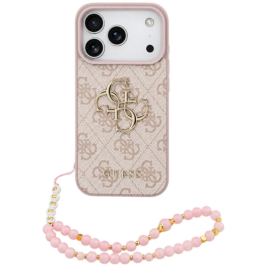 Futrola za Apple iPhone 18 Pro Max / 17 Pro Max, Guess, 4G Classic Logo sa trakom, Roze