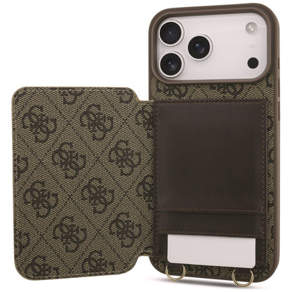 Maska za Apple iPhone 18 Pro Max / 17 Pro Max, Guess, 4G Crossbody Cardslot, braon