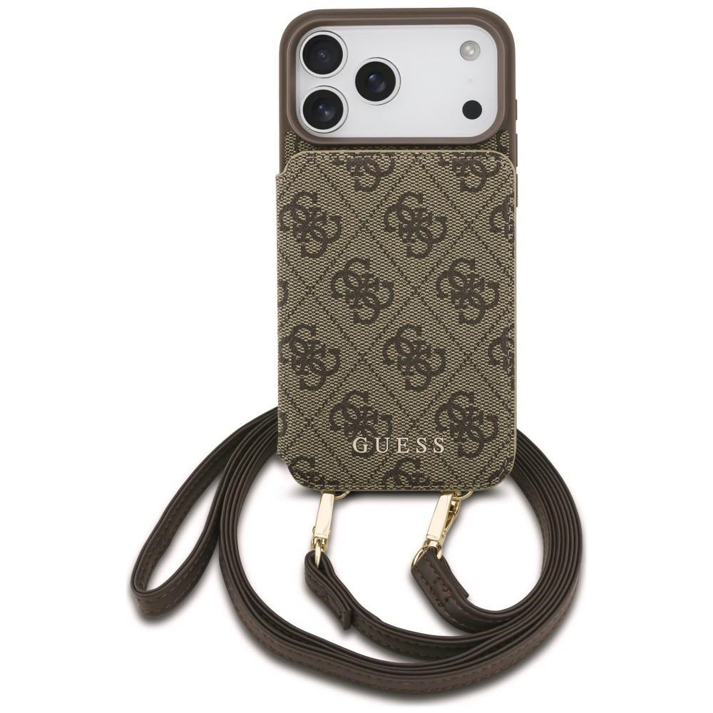 Maska za Apple iPhone 18 Pro Max / 17 Pro Max, Guess, 4G Crossbody Cardslot, braon