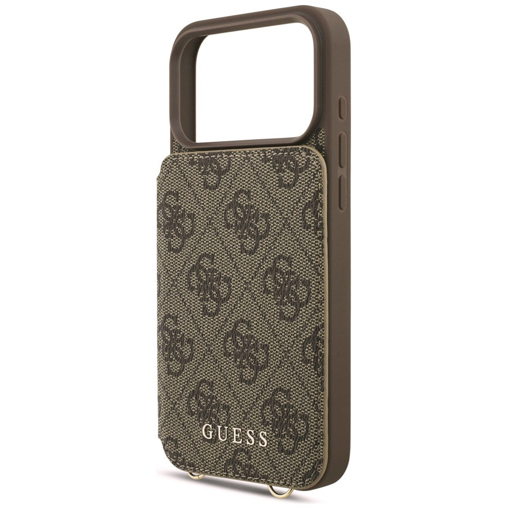 Maska za Apple iPhone 18 Pro Max / 17 Pro Max, Guess, 4G Crossbody Cardslot, braon