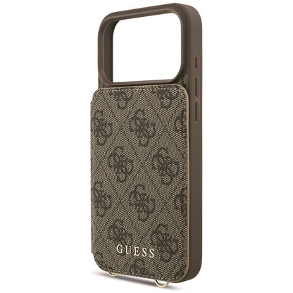 Maska za Apple iPhone 18 Pro Max / 17 Pro Max, Guess, 4G Crossbody Cardslot, braon