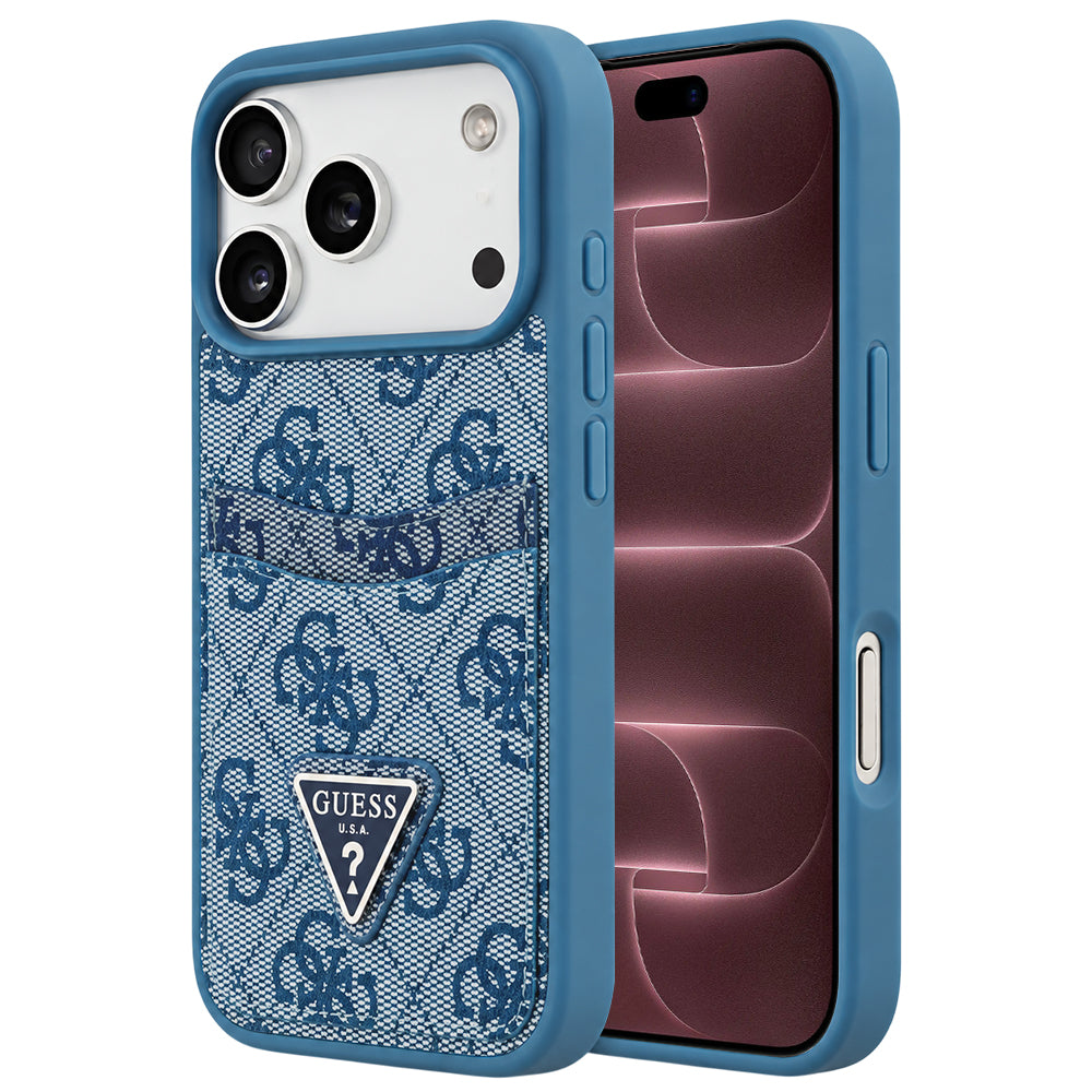Futrola za Apple iPhone 18 Pro Max / 17 Pro Max, Guess, 4G Double Card Triangle, plava