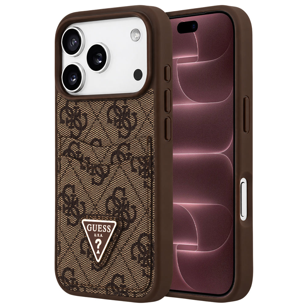 Futrola za Apple iPhone 18 Pro Max / 17 Pro Max, Guess, 4G Double Card Triangle, braon