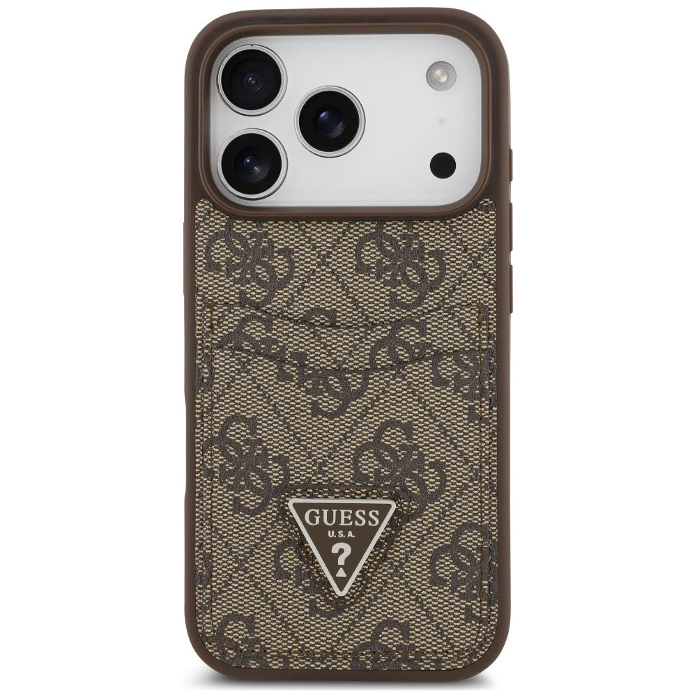 Futrola za Apple iPhone 18 Pro Max / 17 Pro Max, Guess, 4G Double Card Triangle, braon