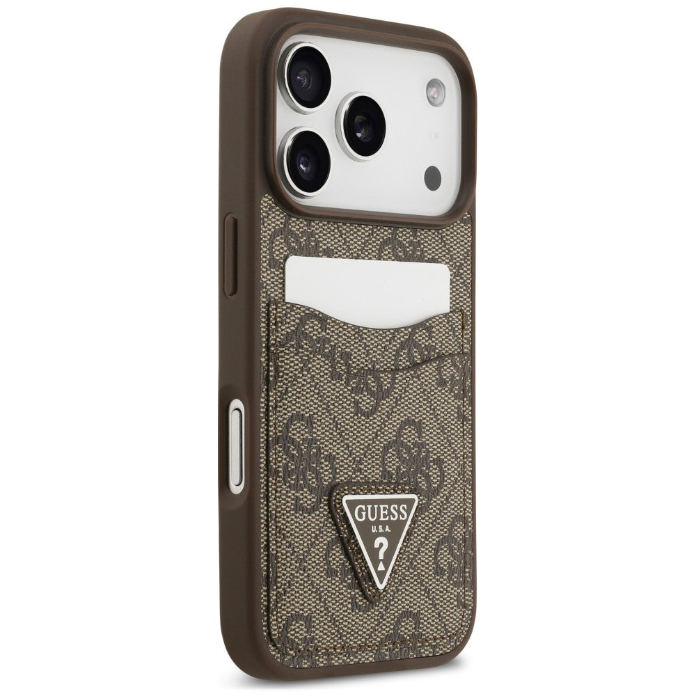 Futrola za Apple iPhone 18 Pro Max / 17 Pro Max, Guess, 4G Double Card Triangle, braon