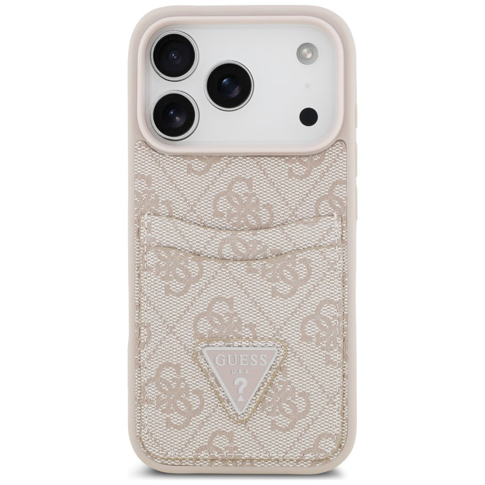 Maska za Apple iPhone 18 Pro Max / 17 Pro Max, Guess, 4G Double Card Triangle, roze