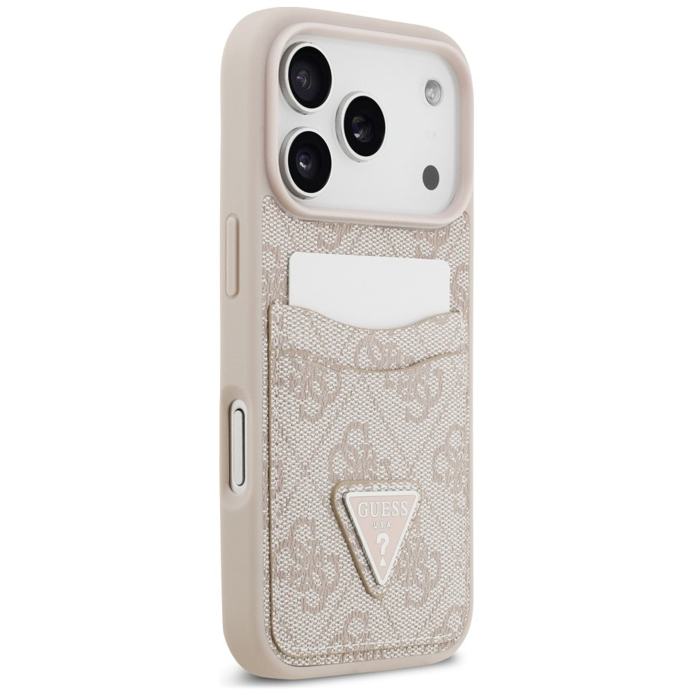 Maska za Apple iPhone 18 Pro Max / 17 Pro Max, Guess, 4G Double Card Triangle, roze