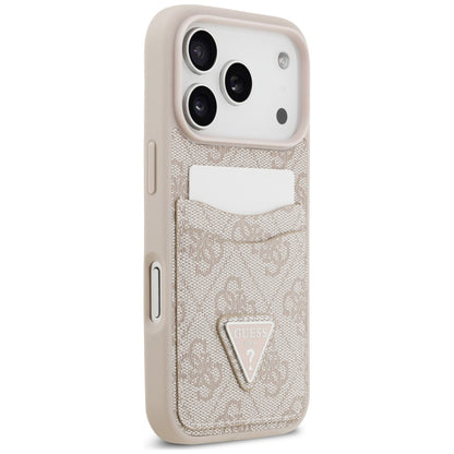 Maska za Apple iPhone 18 Pro Max / 17 Pro Max, Guess, 4G Double Card Triangle, roze