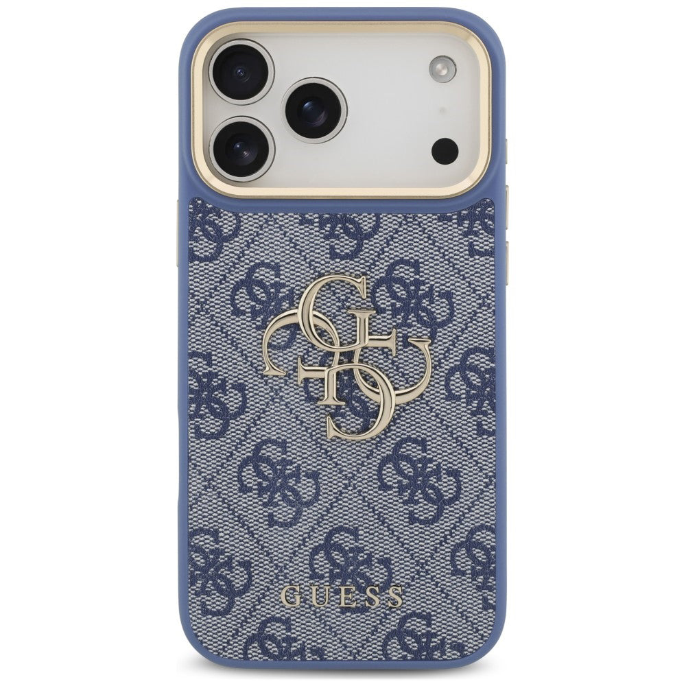 Maska za Apple iPhone 18 Pro Max / 17 Pro Max, Guess, Big 4G Classic Logo & Big Strap Metal Buttons, plava