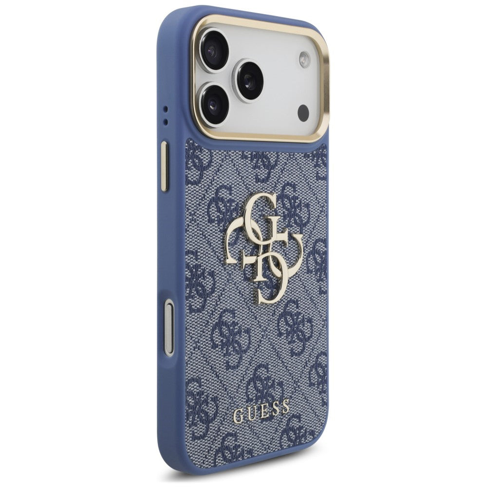 Maska za Apple iPhone 18 Pro Max / 17 Pro Max, Guess, Big 4G Classic Logo & Big Strap Metal Buttons, plava