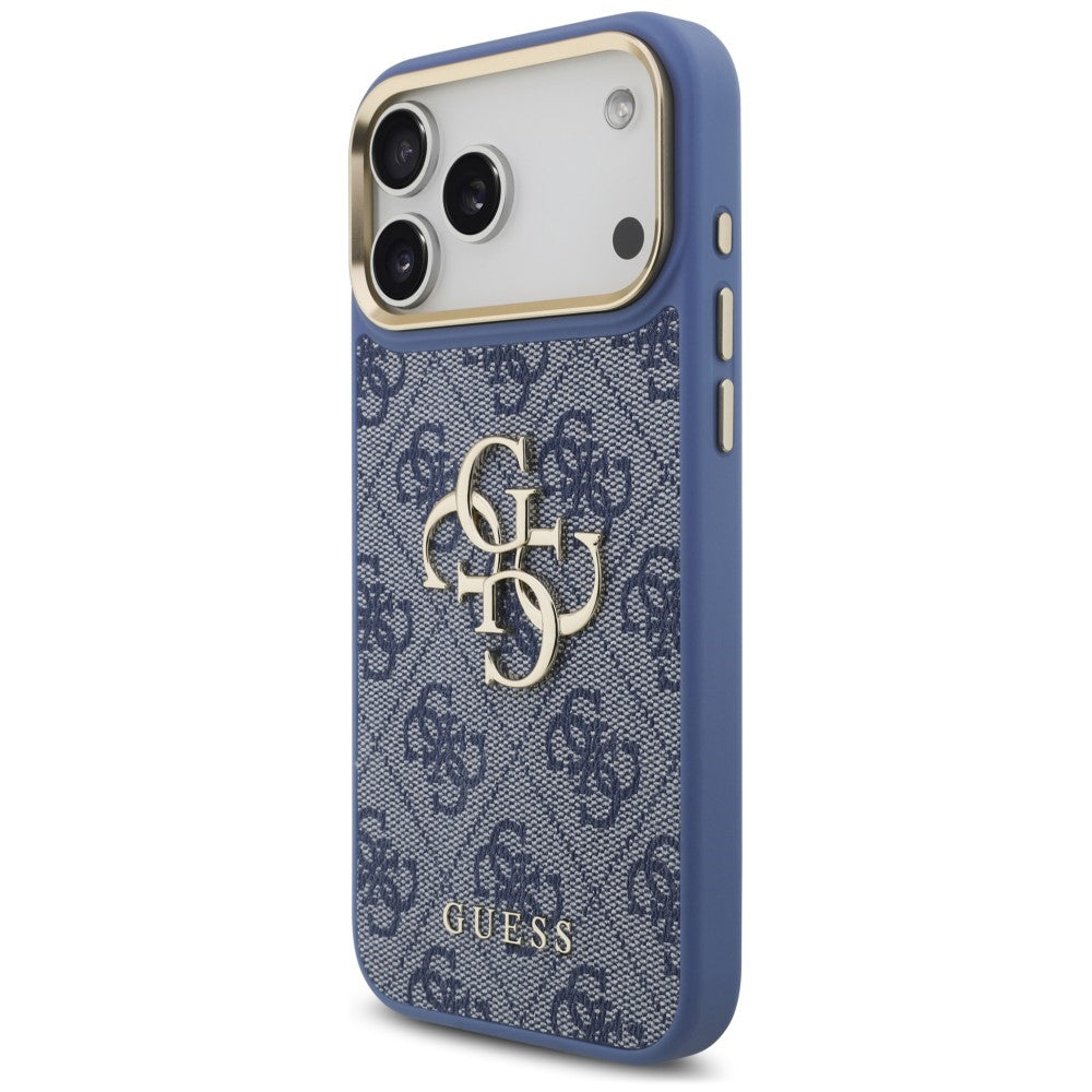 Maska za Apple iPhone 18 Pro Max / 17 Pro Max, Guess, Big 4G Classic Logo & Big Strap Metal Buttons, plava