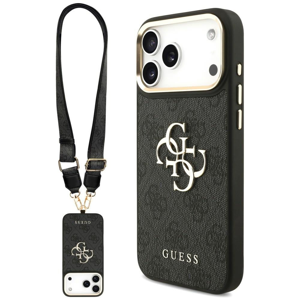 Futrola za Apple iPhone 18 Pro Max / 17 Pro Max, Guess, Big 4G Classic Logo & Big Strap Metal Buttons, crna