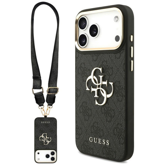 Futrola za Apple iPhone 18 Pro Max / 17 Pro Max, Guess, Big 4G Classic Logo & Big Strap Metal Buttons, crna