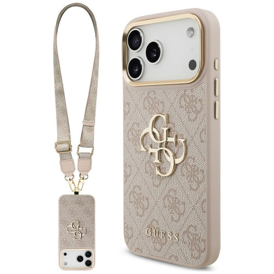 Maska za Apple iPhone 18 Pro Max / 17 Pro Max, Guess, Big 4G Classic Logo & Big Strap Metal Buttons, roze