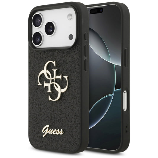 Futrola za Apple iPhone 18 Pro Max / 17 Pro Max, Guess, Fixed Glitter Big 4G, Crna